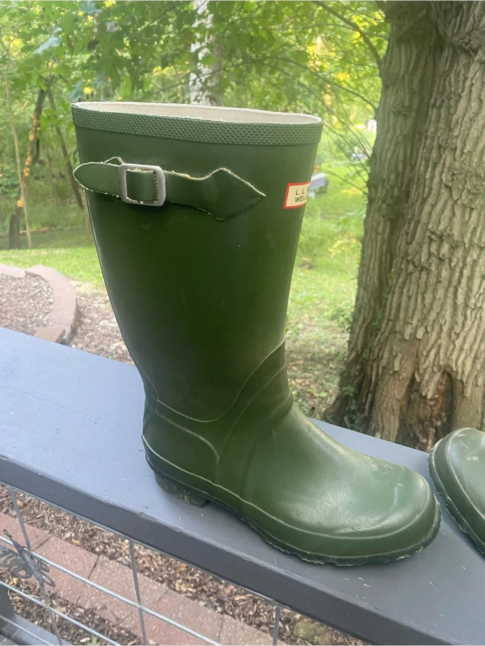 L.L. Bean Olive Green Wellies Rain Boots